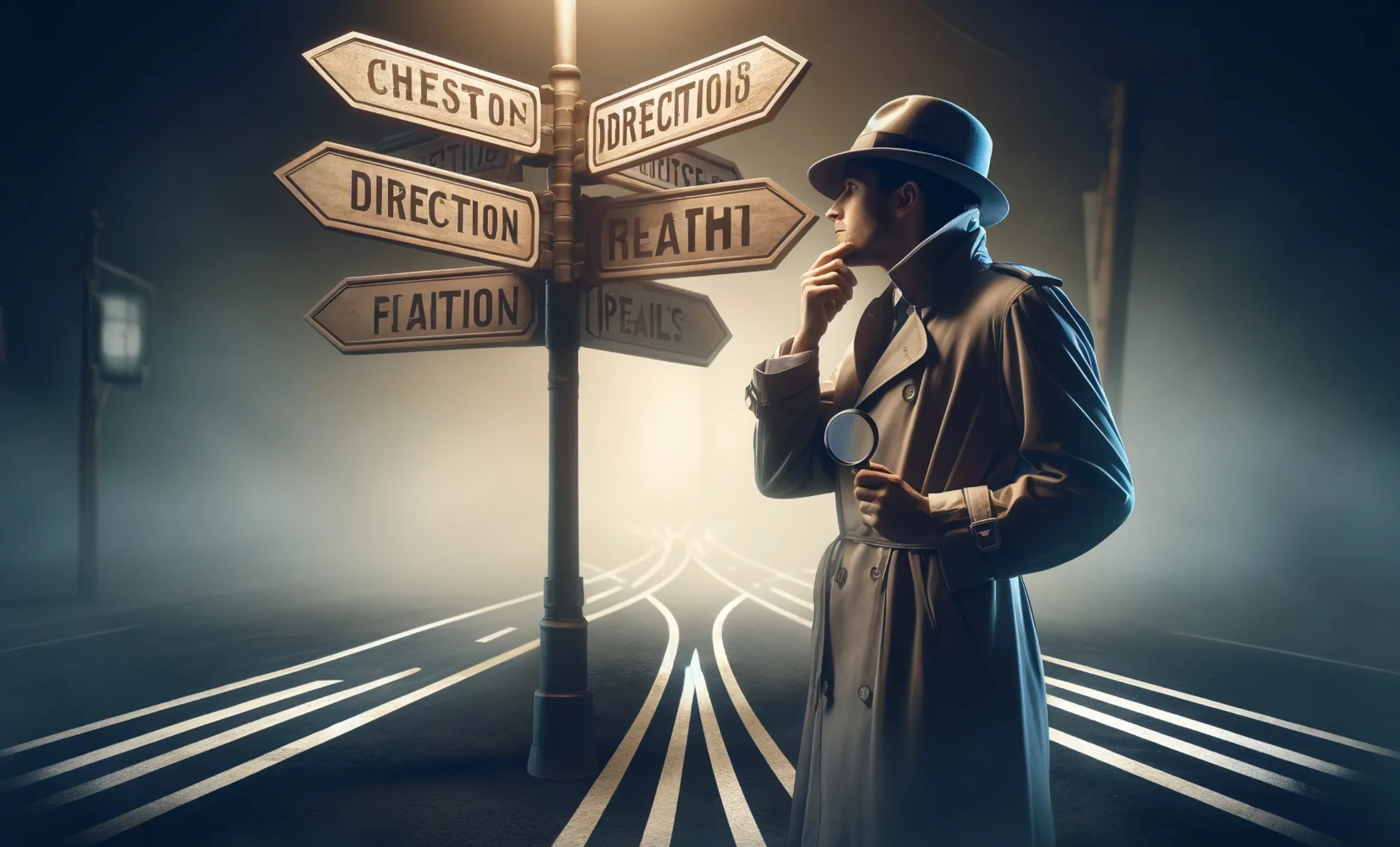 detektyw szukający słów kluczowych dla strony internetowej