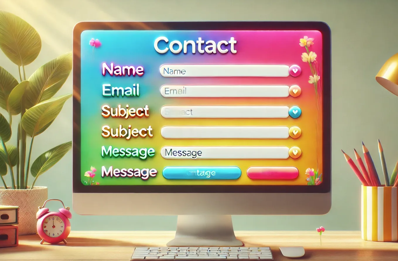 formularz kontaktowy na ekranie komputera
