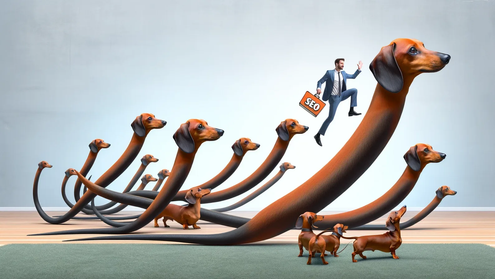 frazy long tail w formie zwierząt i seowiec