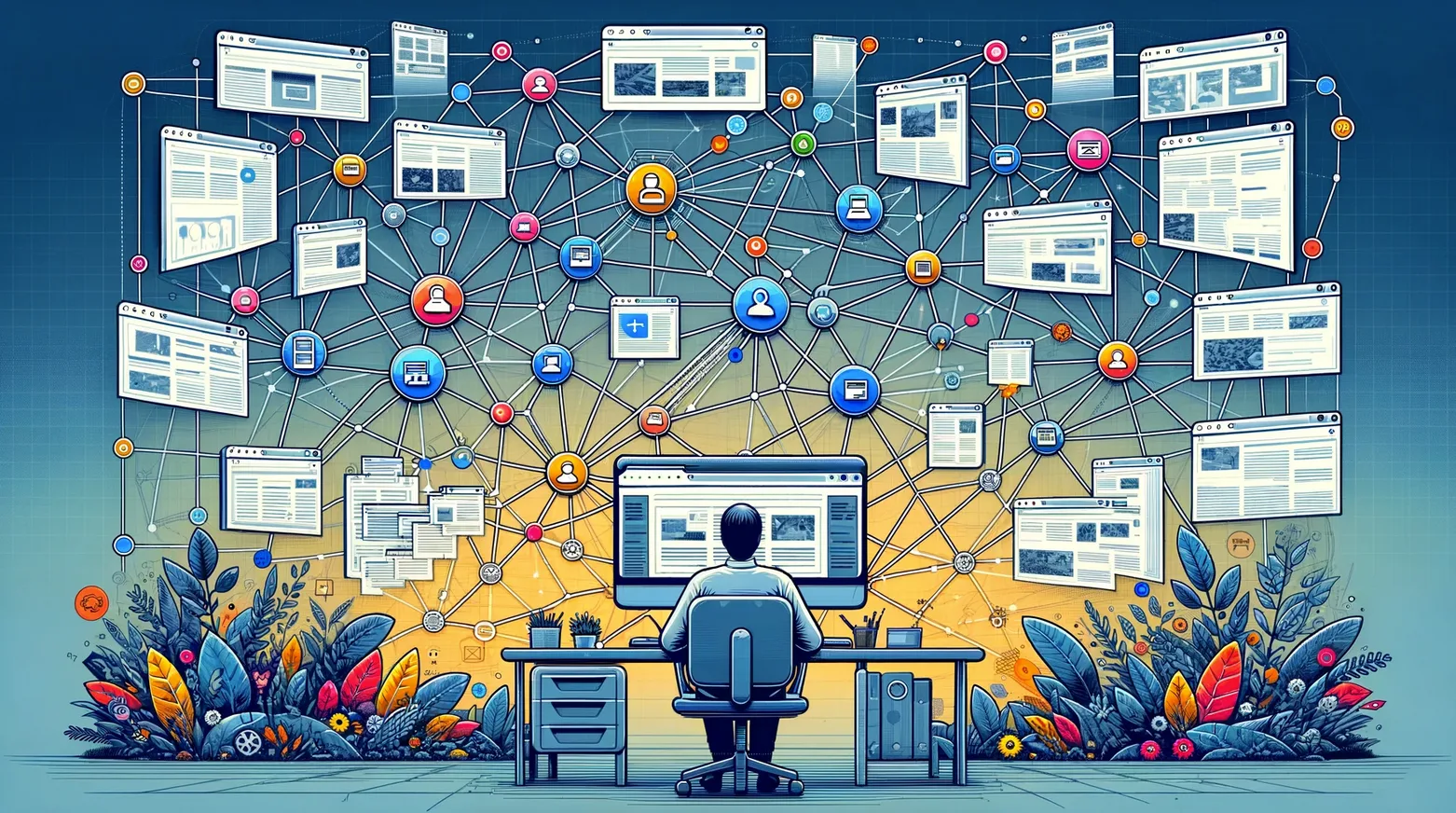 optymalizacja linków - pozycjoner przy pracy
