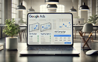 reklama google ads na ekranie laptopa