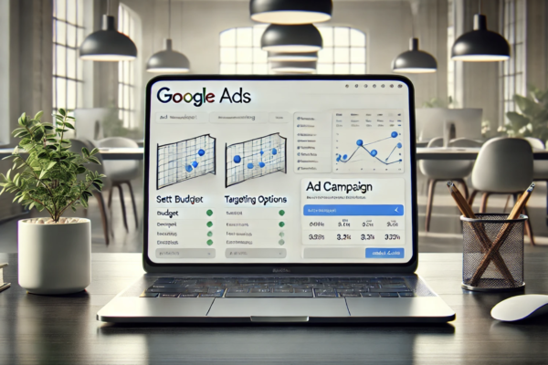 reklama google ads na ekranie laptopa