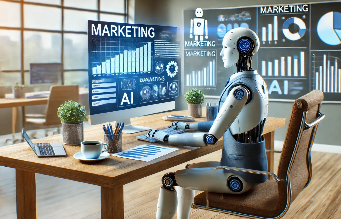 robot przedstawiający marketera AI marketingu