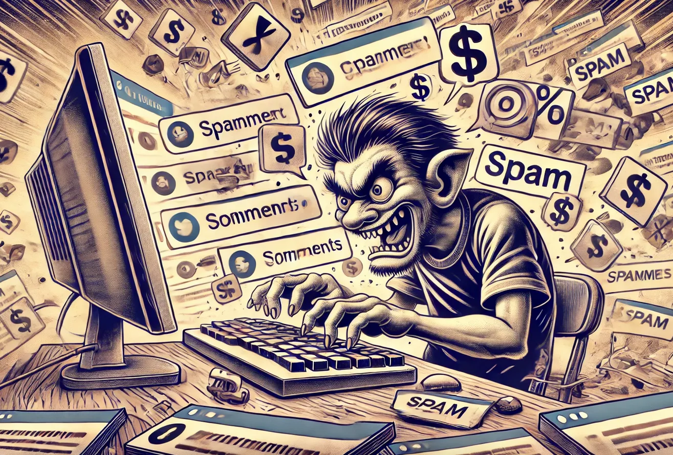 spammer komentujący w internecie
