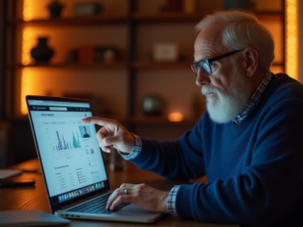 staruszek kupuje przez internet